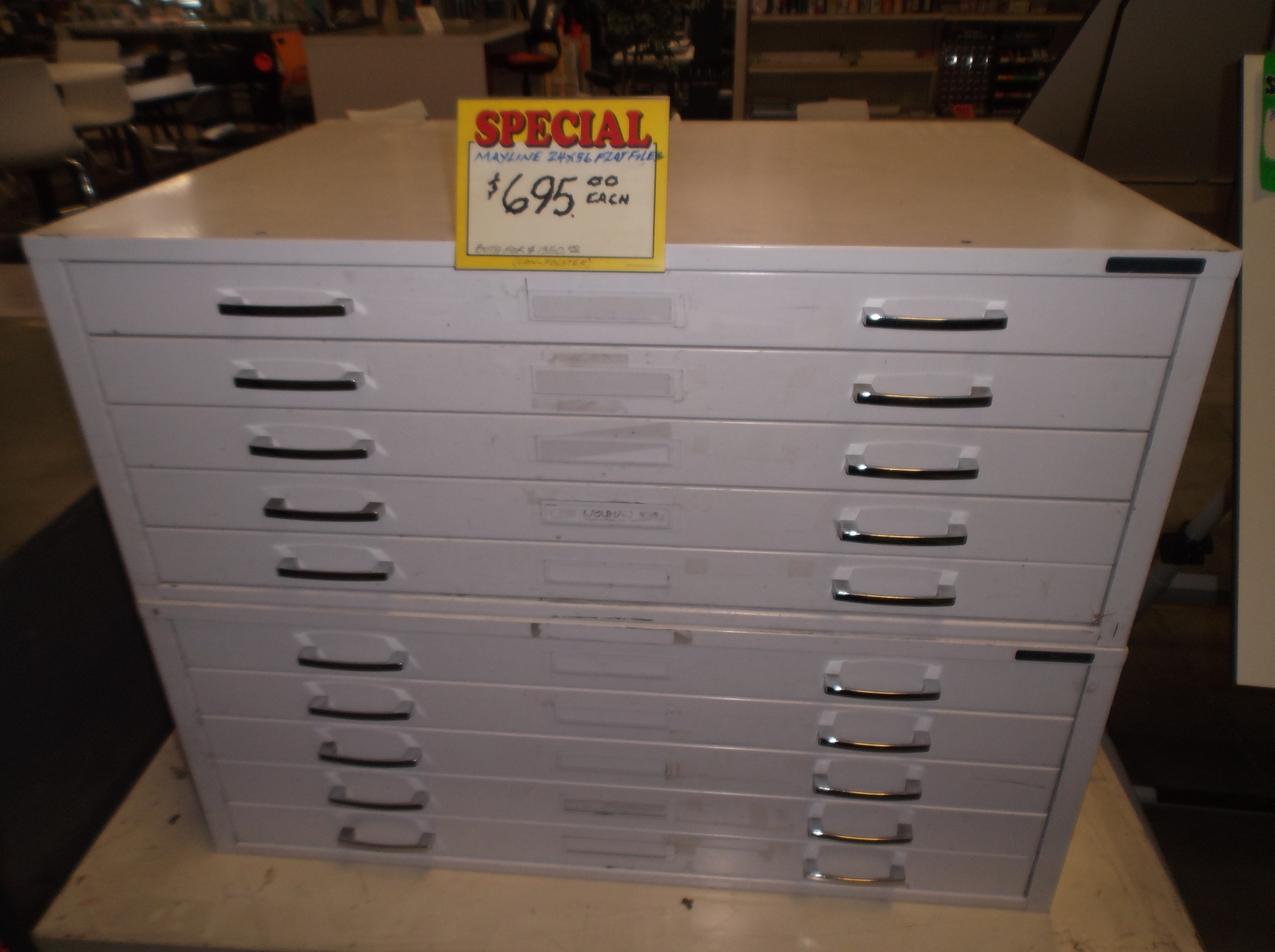 Safco 10-Drawer Steel Flat File for 30 x 42 Documents Black
